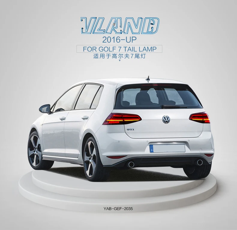 Vland Factory автомобильные аксессуары задний фонарь для Volkswagen Golf 7-up для 7,5 светодиодный задний светильник с последовательным индикатором