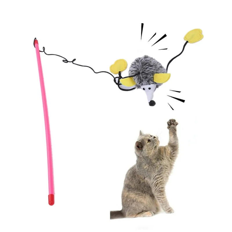 Funny Cats Toys Hedgehog Squeaks Holds Stick Cats Interesting