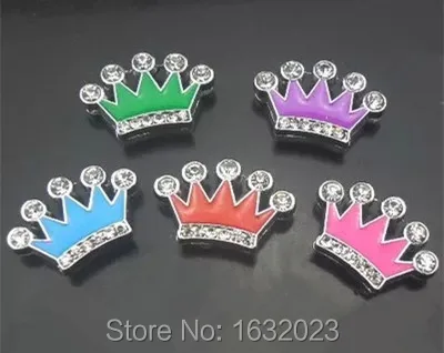 

Hot !! 20PCS/Lot 8MM Crown Slide Charms Mixed Colors Fit for 8mm wristband or belt ,Wholesale SC64