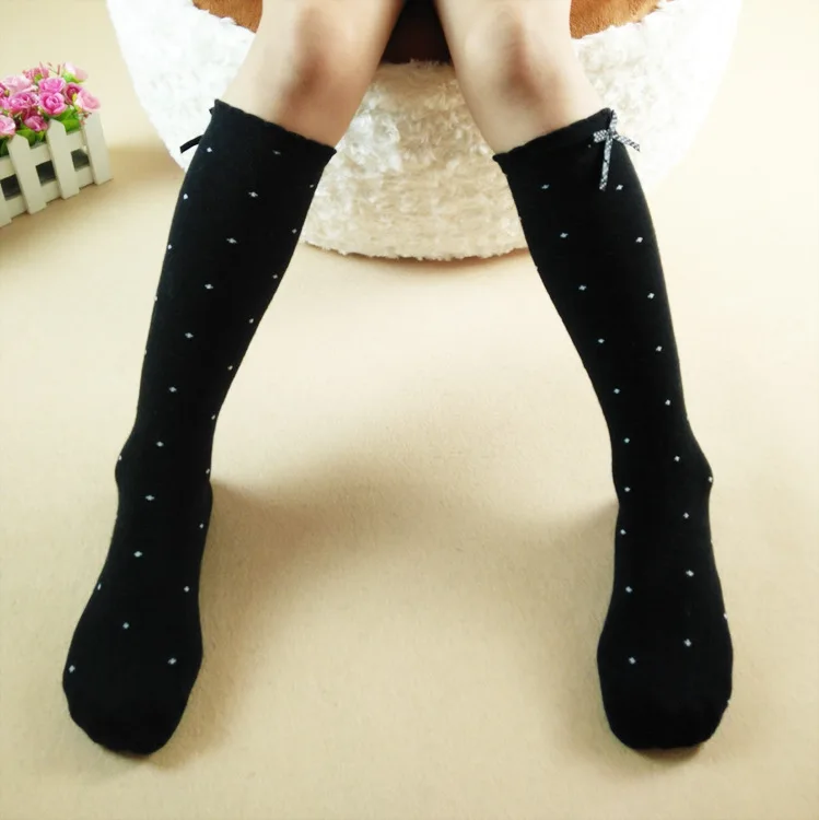 Демисезонный милые девушки носки без пятки среднего размера, бантом-узлом, с узором в горошек Детские носки из сетчатой ткани, удобные, дышащие детские носки размер на 3–8 лет