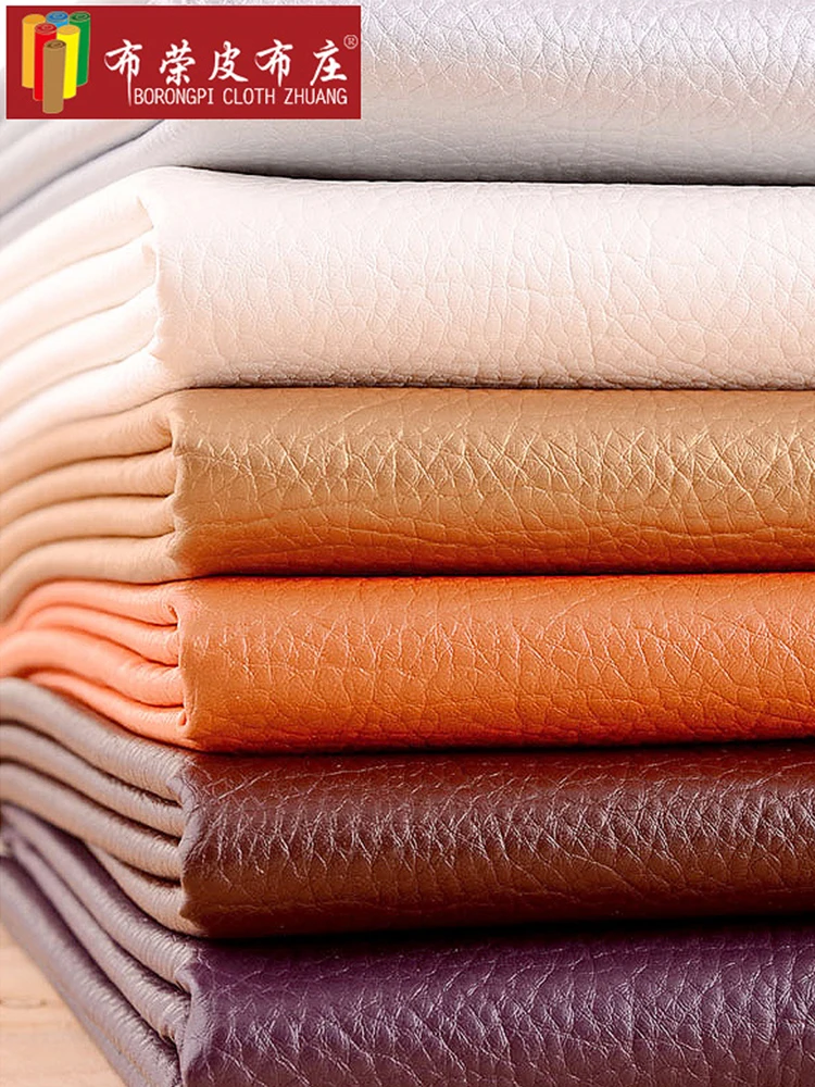 

Soft-wrapped hard-wrapped PU diy sofa fabric litchi pattern artificial leathe 1m/pcs