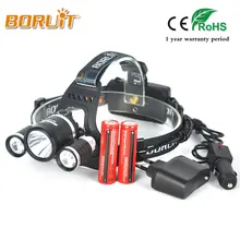 Boruit RJ-3001 8000LM XML L2+2R5 LED Headlight 18650 Battery Head Torch 4Mode Headlamp Flashlight For Fishing Hunting Head Light