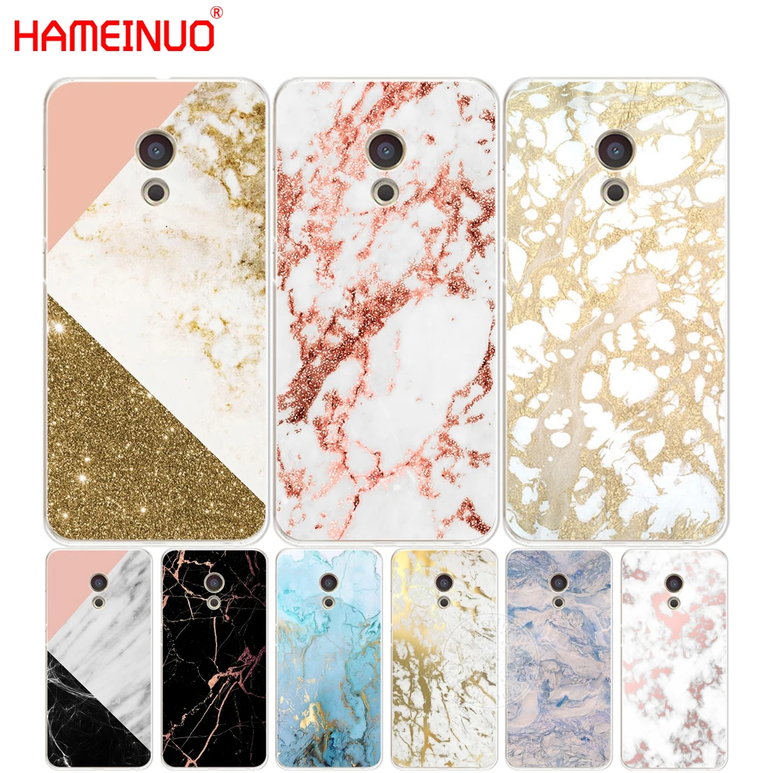HAMEINUO gold чехол под мрамор для Meizu M5 M5S M2 M3 M3S MX4 MX5 MX6 PRO 6 5 U10 U20 note plus|case for meizu|phone casescase plus