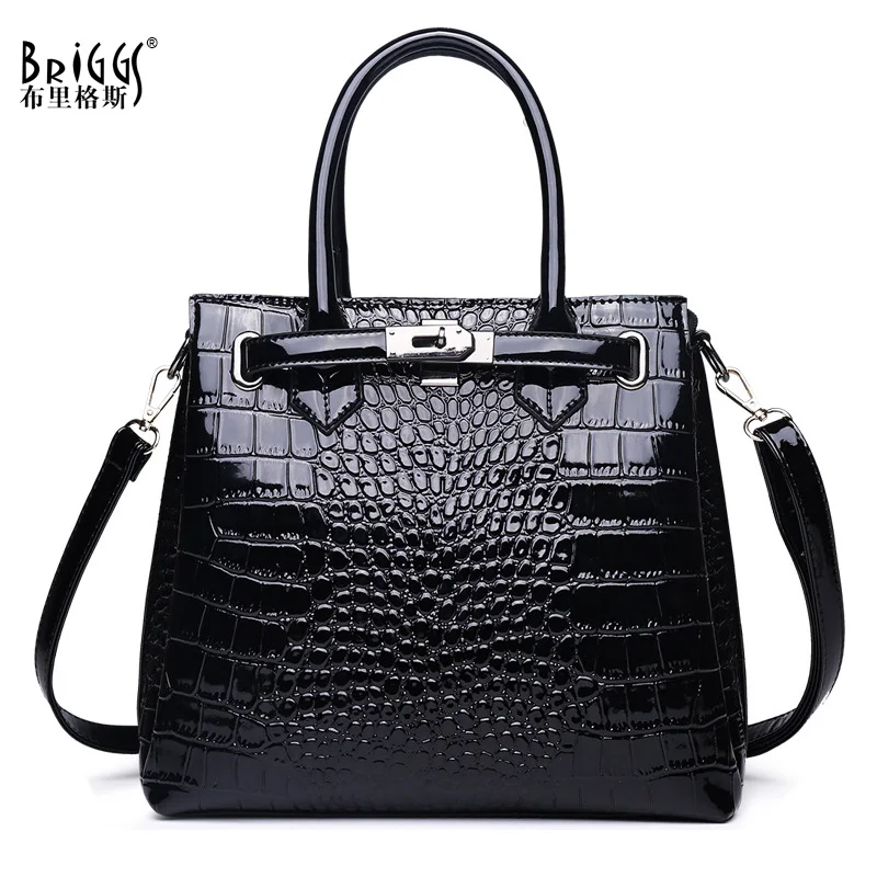 BRIGGS, деловая женская сумка, модная женская Повседневная сумка, качество, из искусственной кожи, с узором «крокодиловая кожа», большая сумка на плечо