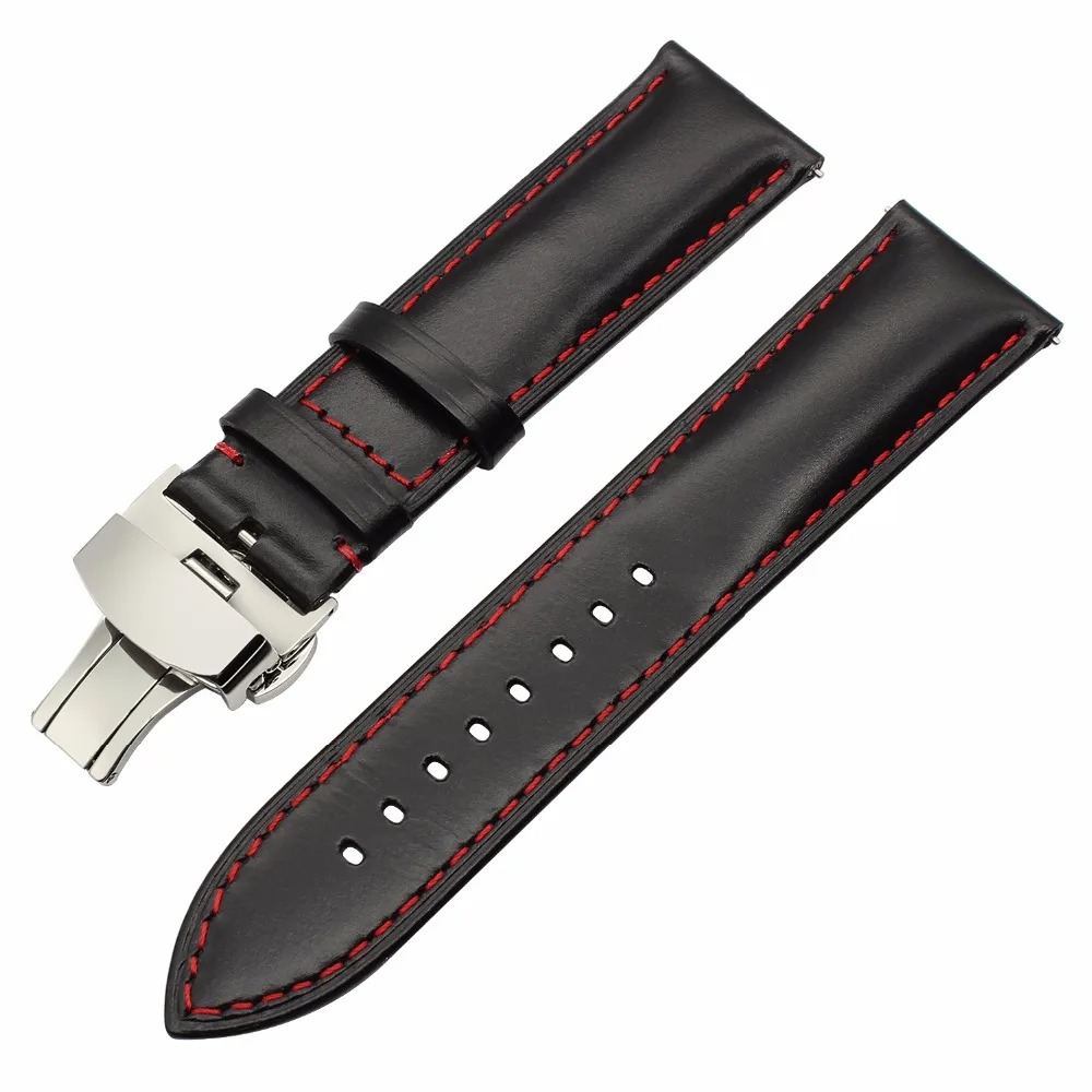 Italy Genuine Leather Watchband 20mm 22mm for Huami Amazfit GTR 47mm 42mm Butterfly Clasp Watch Band Quick Release Strap Belt