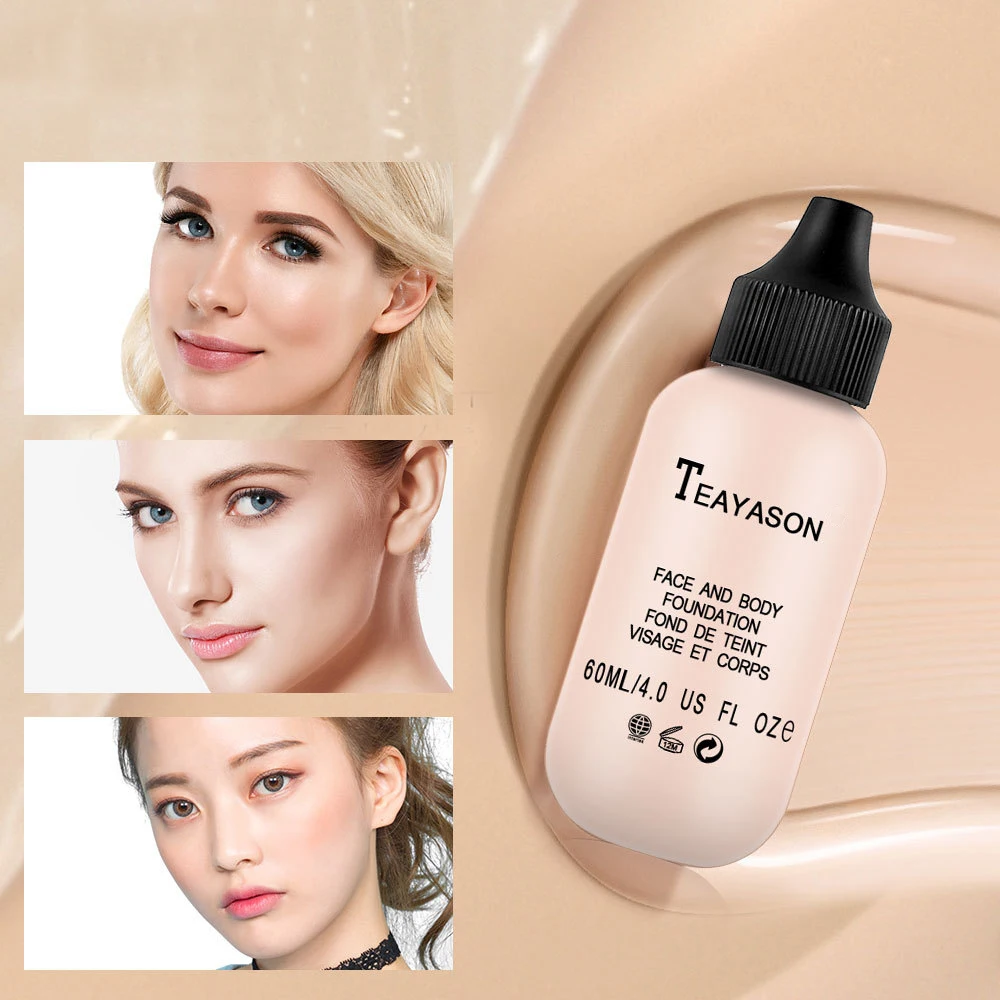 

TEAYASON 6 Colors Matte Lasting Oil Control Concealer Cream Brighten Makeup Moisturizing Liquid Natural Face Foundation TSLM2