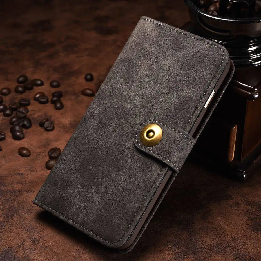 

Genuine Leather & PU Case for Apple iPhone 5 5S SE Coque Built-in Magnet Removable Back Cover Fundas with Free Screen Protector