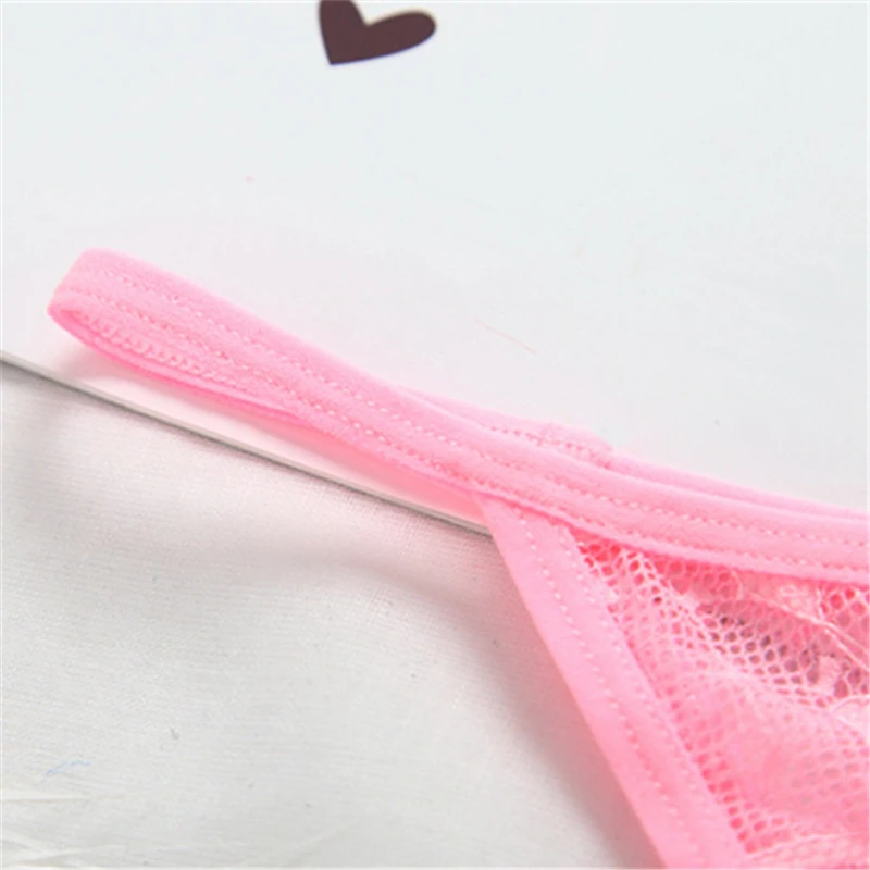 4pcsset Sexy Women Thongs Pearl Massage Lingerie Crotchless Women's Briefs With Beads Lace Transparent Underwear Open Crotch 00 (13)