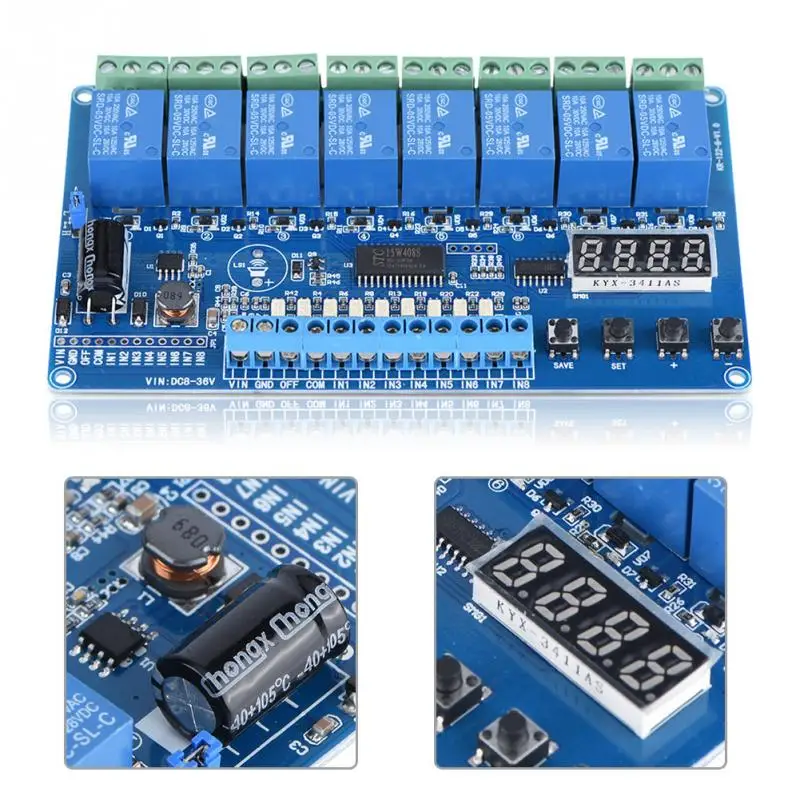 8-канальный многоканальный релейный модуль управления 8-В 36 в 20 видов функций