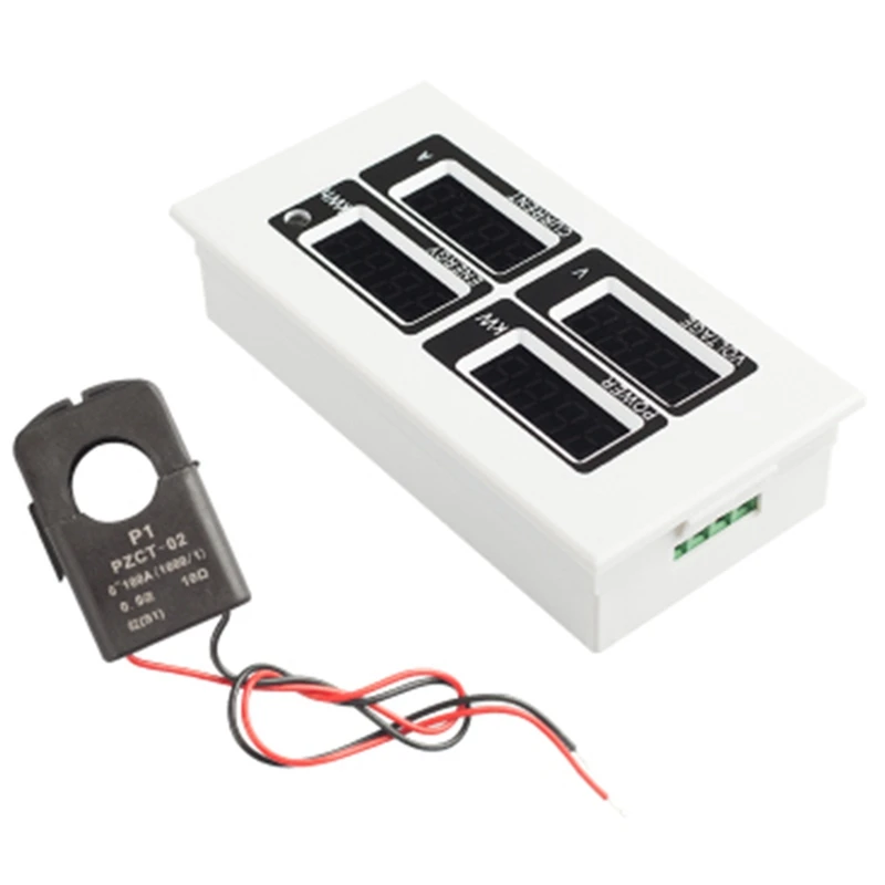 White Pzem-004 Ac цифровая светодиодная панель Мульти Вольтметр Амперметр 220 В 100A Напряжение Ток ватт счетчик энергии с разрезом Ct - Цвет: White