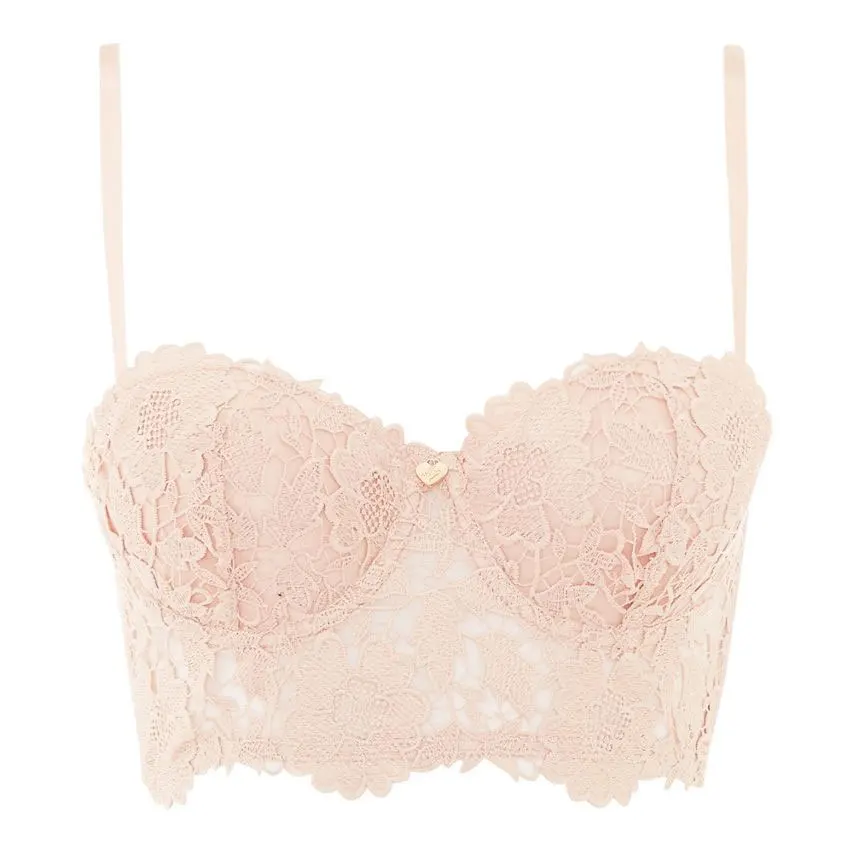 

Mierside AS008 Bras For Women Bralette Push up Floral Embroidery Lace Strapless Bra 32-42 B/C