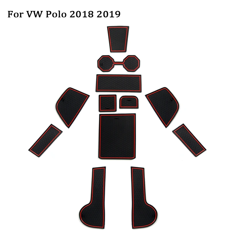  1Set For 2011-2016 VW Polo 6R GTI Volkswagen Polo Plus 2018 2019 Accessories Rubber Car Anti Slip M