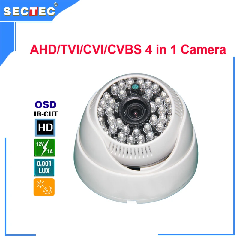 

AHD/TVI/CVI 720P,CVBS 800TVL,With IR CUT,OSD 4 in 1 Camera 1/4'' Aptina AR0141 Solution dome IR CCTV Camera