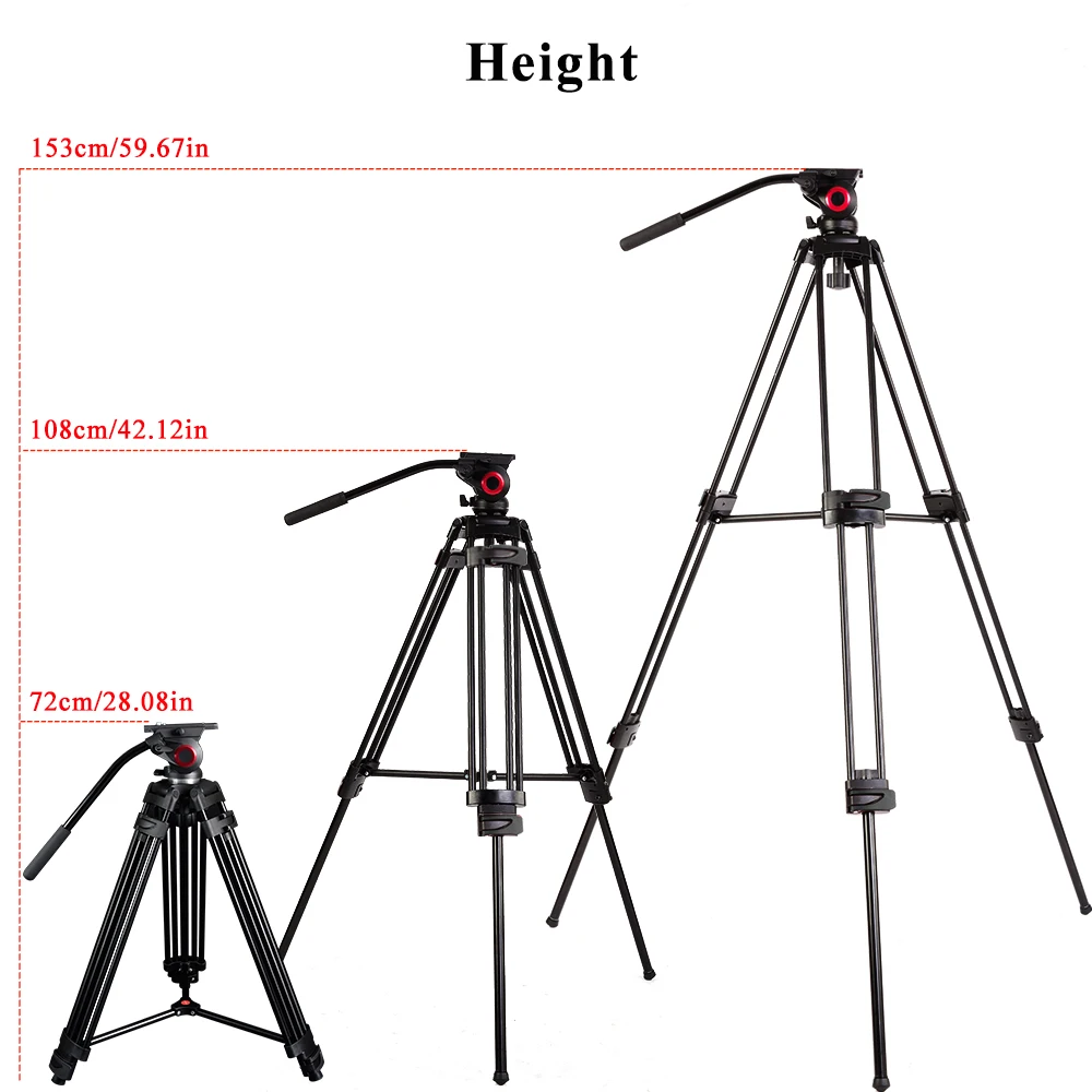  miliboo Professional Aluminum Portable Video Tripod with Hydraulic Head Digital DSLR Camera Stand t
