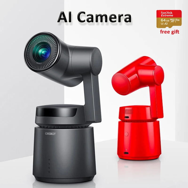 

OBSBOT Tail Auto-Director AI Camera 3 Axis Gimbal 4k 60fps Auto zoom AI Tracking Selfie Video Camera for Vlog Youtube Live
