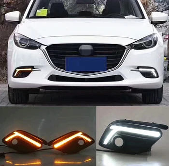 

Car Flashing For Mazda 3 Mazda3 Axela 2017 Driving DRL with yellow turn signal Daytime Running Light fog lamp Relay Daylight