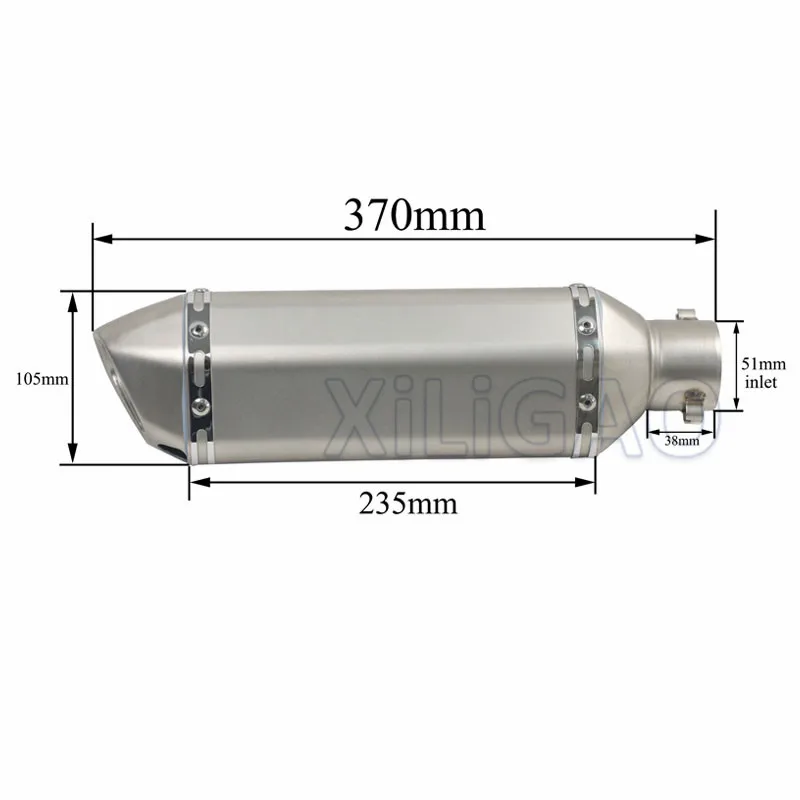 Универсальный мотоцикл Нержавеющая сталь титановая выхлопная труба глушителя GP глушитель выхлопной Escape Мотокросс дБ убийца для Бенелли CB400 gsr 600 tmax
