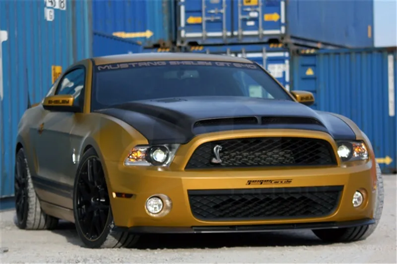 2010-2014 Ford Mustang Shelby GT500>&V6 TruCarbon A53KR Style Ram Air Hood CF (21)