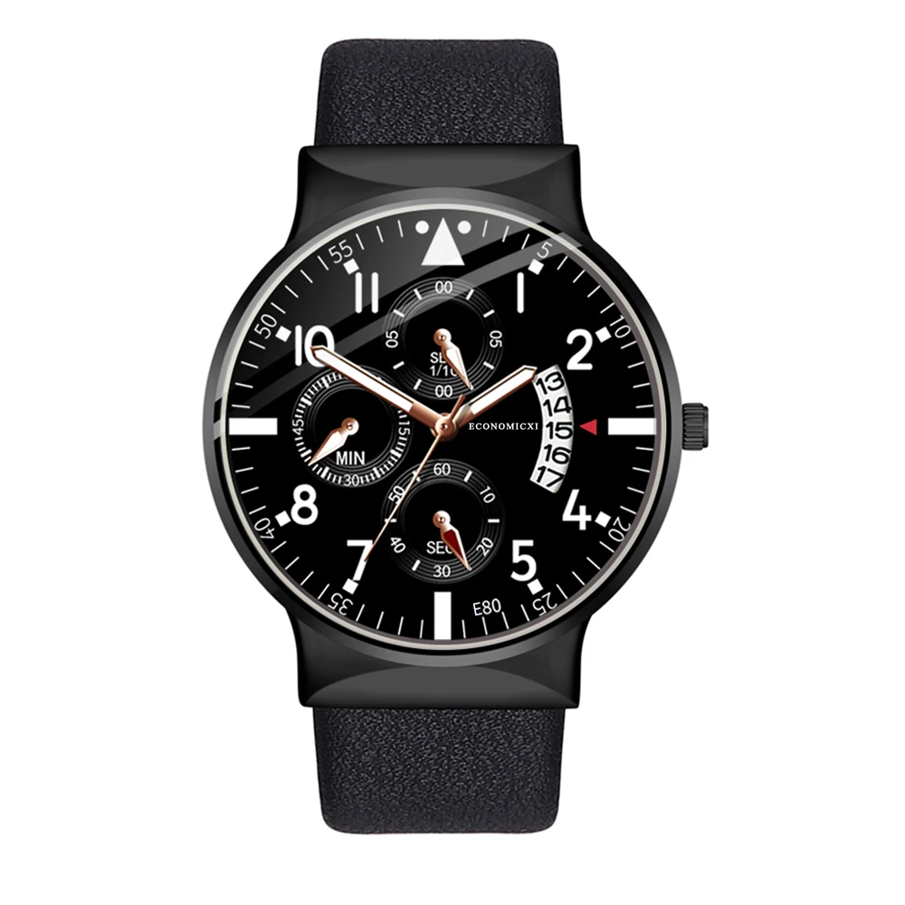 

Men's Watch Leather Watch Casual Sports Simple Fashion Calendar Quartz Watch Men's Gift Watch Reloj De Hombre