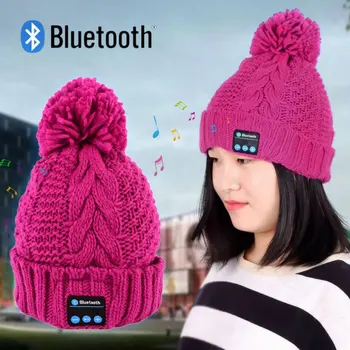 

Women bluetooth Headphone Hats Warm Beanie Hat Wireless Bluetooth Smart Cap Eraphone Headset Speaker