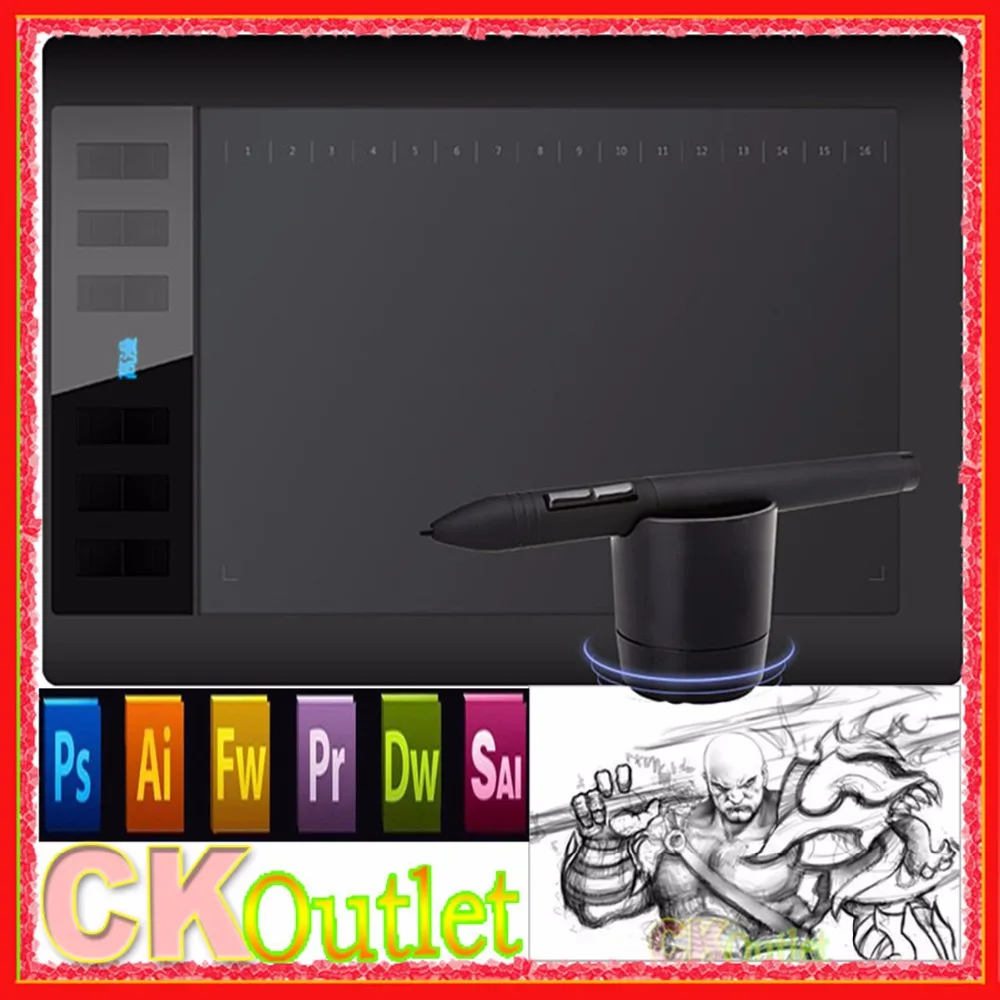 GAOMON 1060 PRO + Kỹ Thuật Số Graphic Tablet Vẽ Tablets Board + Pen ...