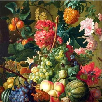 

fruit flower basket DIY square drill rhinestone pasted painting cross stitch crafts needlework diamond drawing wall picture Y519