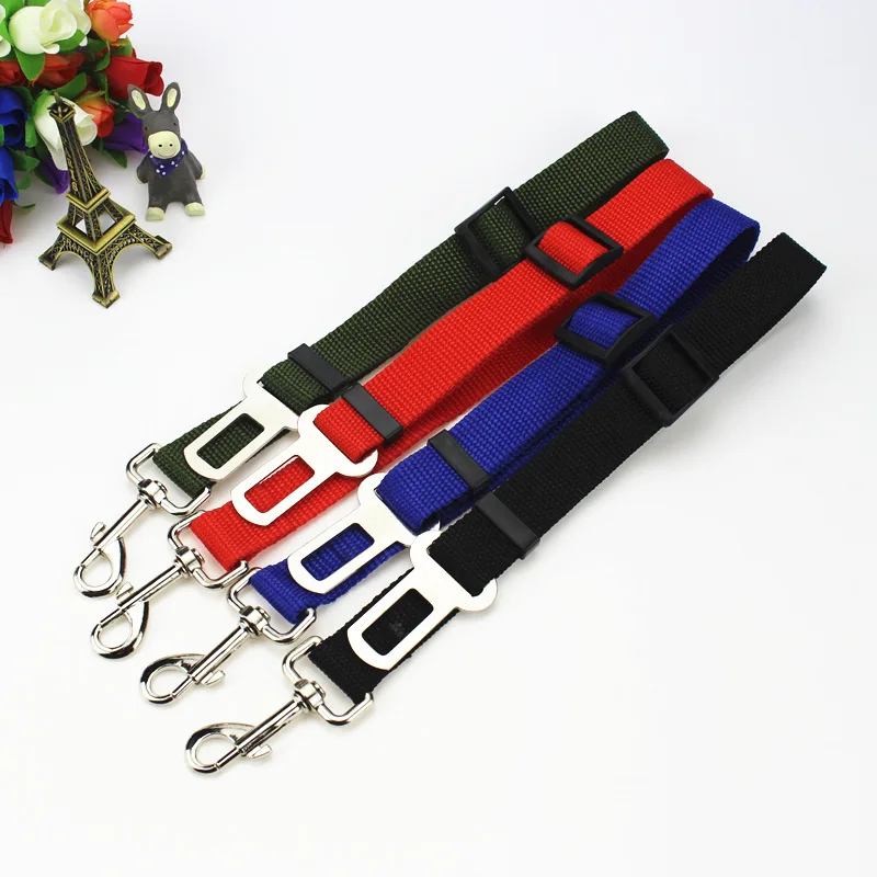 200PCS Dog Pet Car Safety Seat Belt Harness Restraint Lead Leash Travel Cliplead leashdog