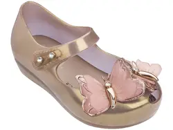 Melissa для девочек прозрачная обувь 2019 с открытыми пальцами и кристальной бабочкой детские сандалии Водонепроницаемый Нескользящая пляжная