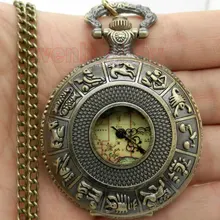 Роскошный Полый Бронзовый чехол зодиака с австралийской картой, карманные часы с цепочкой, Прямая поставка