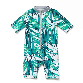 

Baby Boys' Swimwear UPF 50+ Sun Protection Short Sleeves One Piece Sunsuit