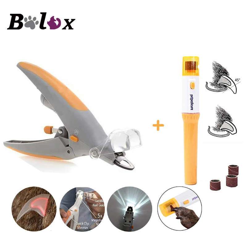 

Pet Nail Clipper Pet Grooming Nail Scissors with Super Bright LED Lights and 5X Magnifying Glass for Dog Cat Safety Nail Trimmer