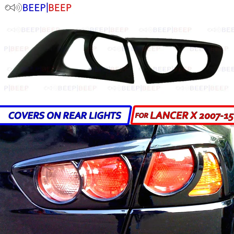 

Covers on rear lights for Mitsubishi Lancer X 2007-2015 ABS plastic on decoration car styling tuning accessories