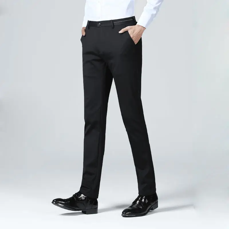 Tanie 2020 spodnie na lato moda męska biznes męskie spodnie Slim Stretch czarne męskie spodnie na co dzień Pantalon Verano Hombre