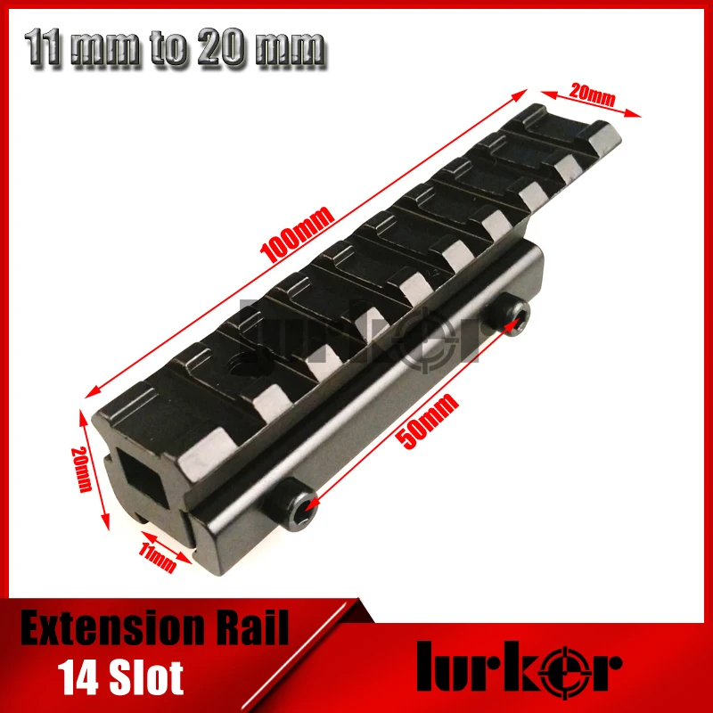 

KINTTA Tactical 9 Slot 11mm to 20mm Rifle Low Riser Extension Weaver Picatinny Rail Base Airsoft Scope Mount Gun Accessories