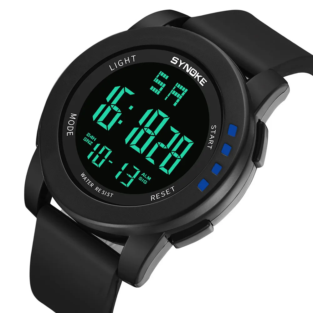 

Fashion casual luxury black Men Women SYNOKE Men's Multi Function Military Sports Watch LED Digital Dual Movement Watch A40