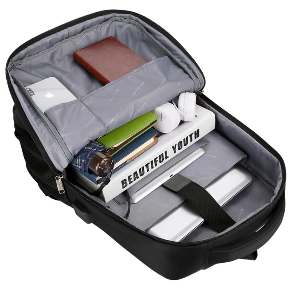 Men's Laptop Backpack Business Notebook 15.6 Inch Men Male Bag Backpack USB Charging Headphone Waterproof Outdoor Travel Bagpack