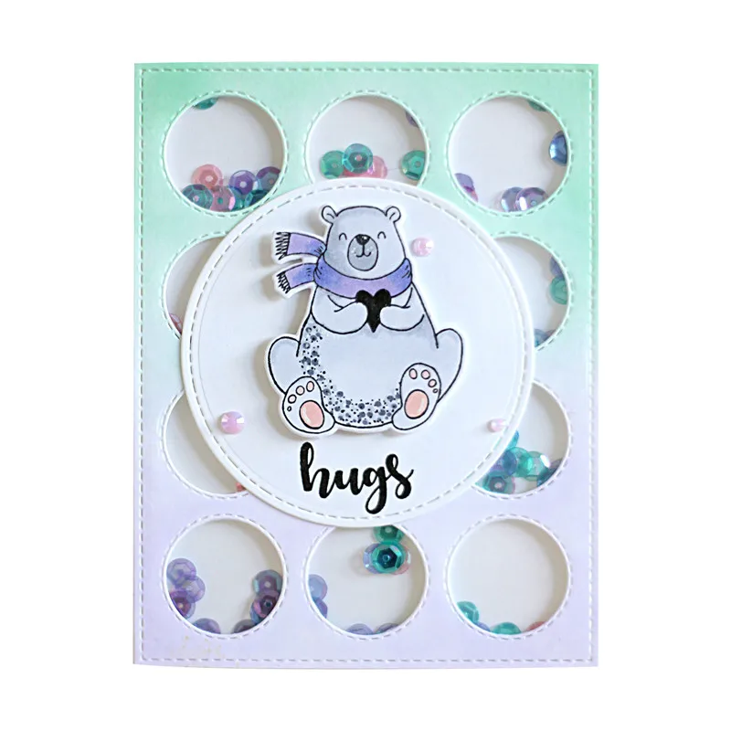 

Naifumodo Animal Bear Metal Cutting Dies and Clear Stamps for DIY Cutting Scrapbooking Crafts and Embossing Stencil Crafts