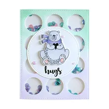 Naifumodo Animal Bear Metal Cutting Dies and Clear Stamps for DIY Cutting Scrapbooking Crafts and Embossing Stencil Crafts