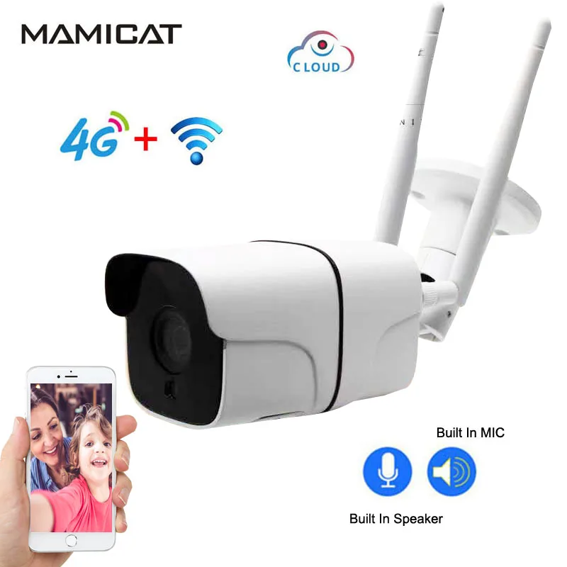 

1080P 3G 4G SIM Card Camera Wireless Outdoor IP WIFI Bullet CCTV Security Surveillance Camera Two Way Audio Night Vision Cloud