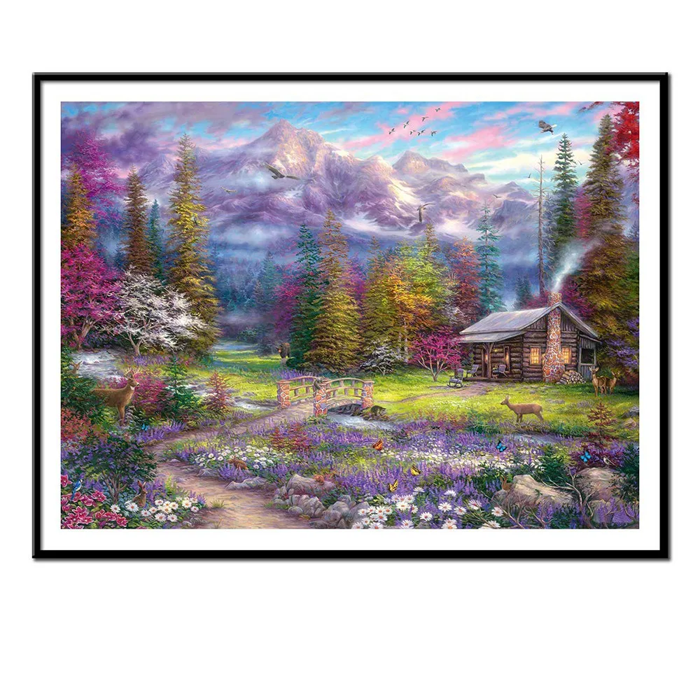 

ISHOWTIENDA Full Drill DIY 5D Diamond Painting Embroidery Cross Crafts Stitch Kit Home Decor wall decor