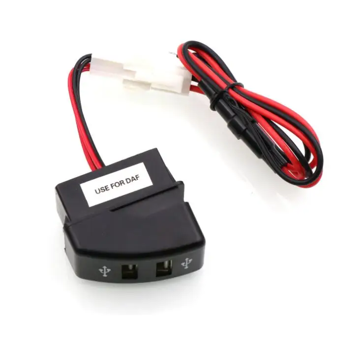 DC24V зарядное устройство для автомобиля с двумя портами USB 5V 2.1A Дополнительный