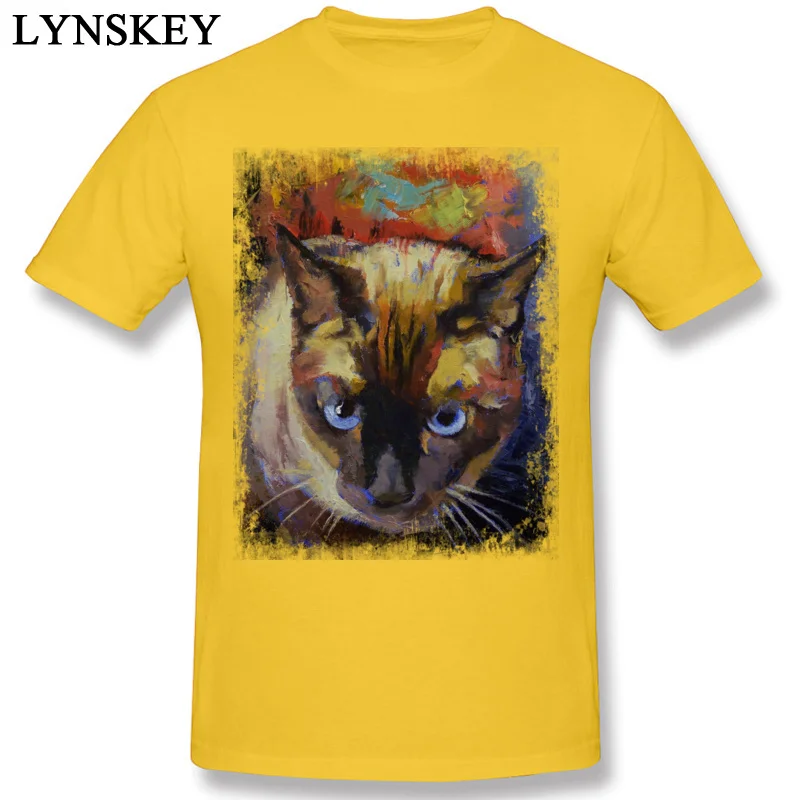 Design Summer/Fall SEAL POINT SIAMESE Tops Tees Discount Round Neck Short Sleeve 100% Cotton Student T Shirts Printed On Tee-Shirts yellow