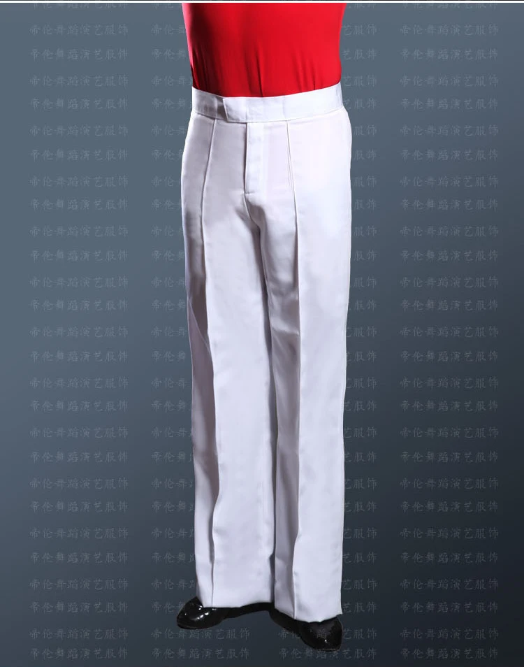 white color Professional boys Latin Dance Pants Spandex Boys Ballroom