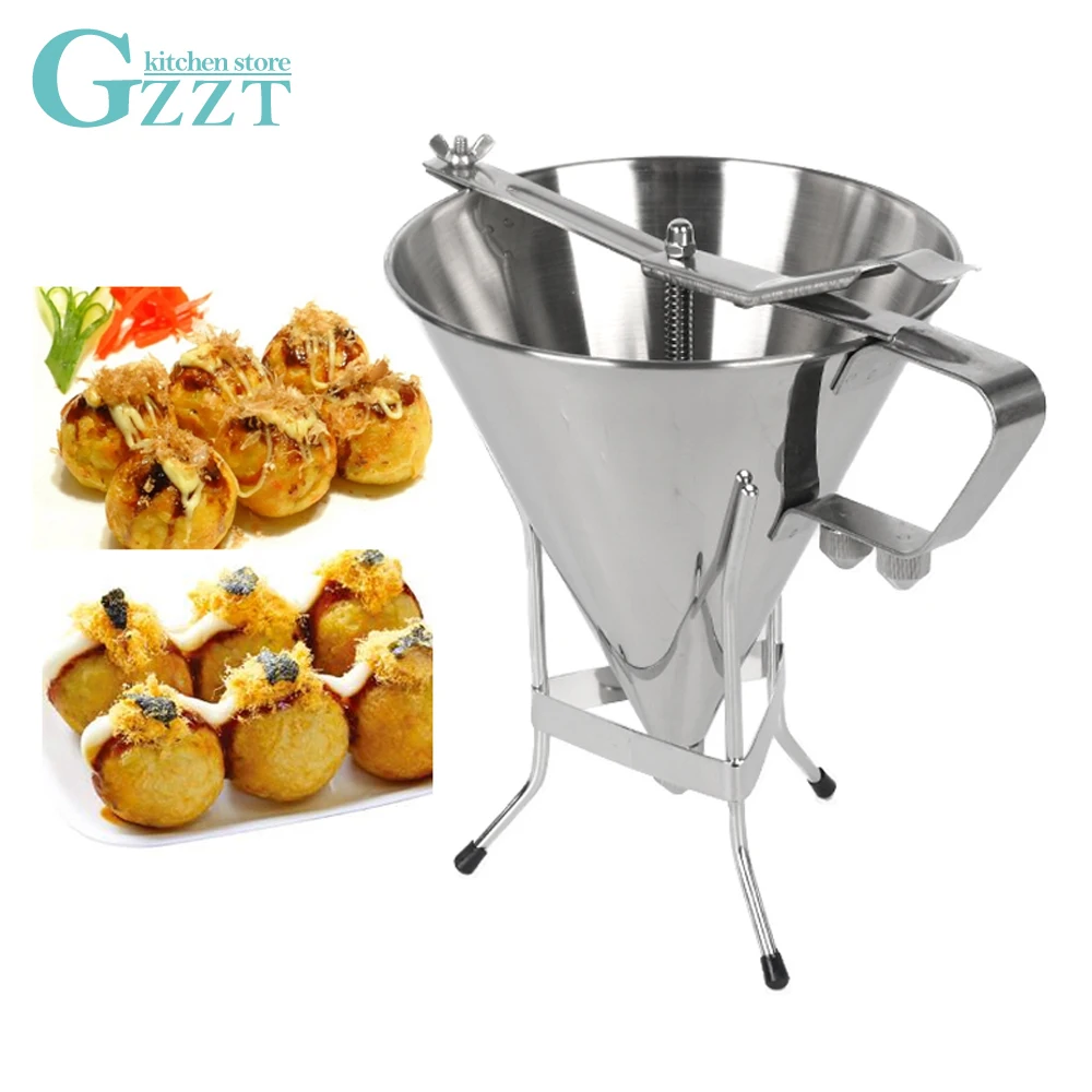 GZZT 1.75L нержавеющая сталь масляная Воронка Takoyaki Осьминог кухонный инструмент для
