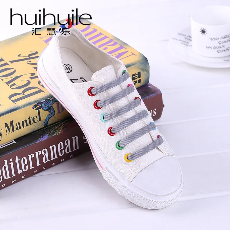 

No Tie Shoelaces For Adults And Kids Waterproof Silicone Elastic Shoelaces For Sneakers Fashion Prints Multi-color Athletic