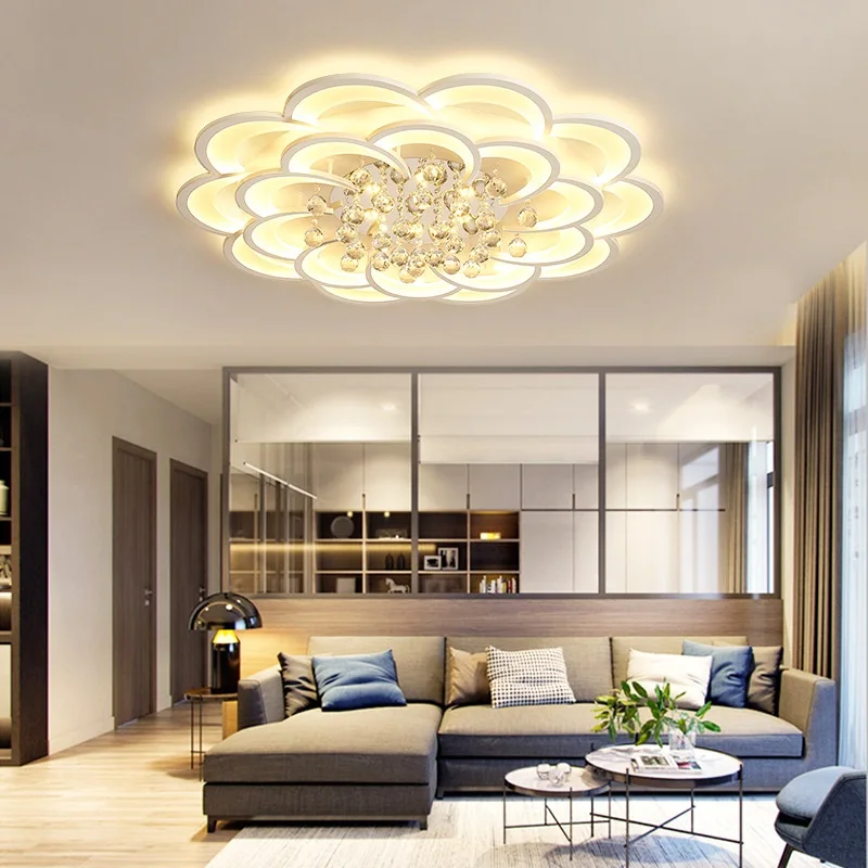 Modern flower crystal LED Ceiling lights Living room study