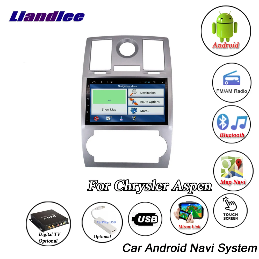 Sale Liandlee Car Android System For Chrysler Aspen 2007~2009 Radio Stereo Carplay Camera BT GPS Wifi Navi MAP Navigation Multimedia 4