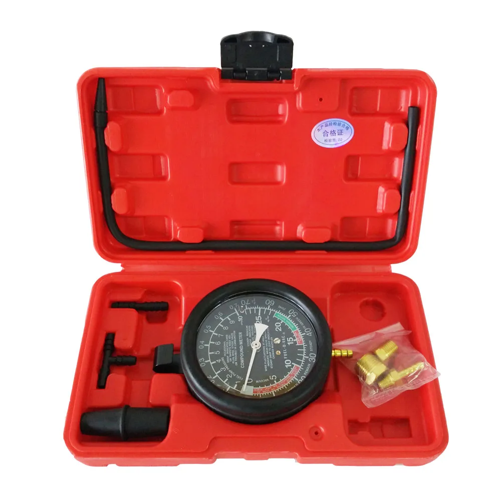 Car Tester Manifold Gauge Test Tool Carburetor Valve Fuel Pump Pressure