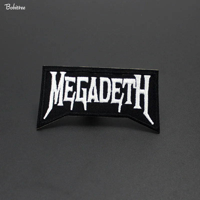 

Black Letter Megadeth Embroidered Badges Patch for Clothes Ironing on Stickers Sewing Applique for Jacket Jeans
