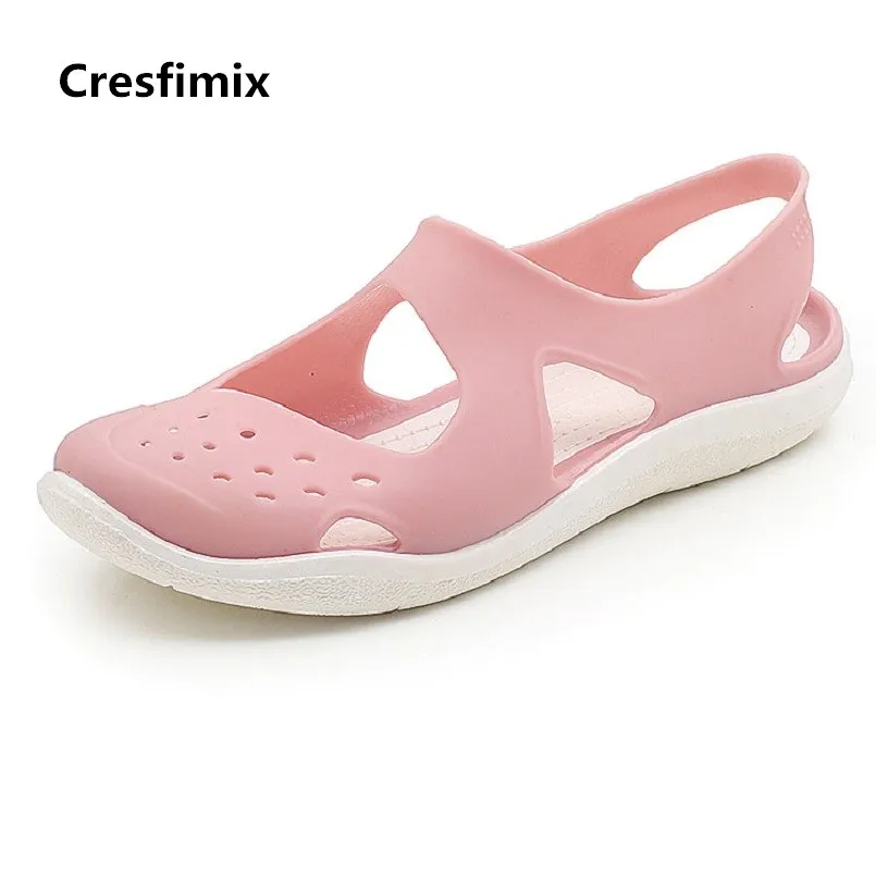 

Cresfimix women cute comfortable high quality anti skid slip on sandal shoes lady casual pink sandals cool street sandals b2902